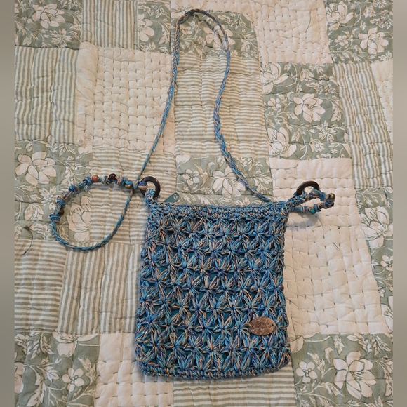 Handbags - Blue Woven Crossbody Bag
